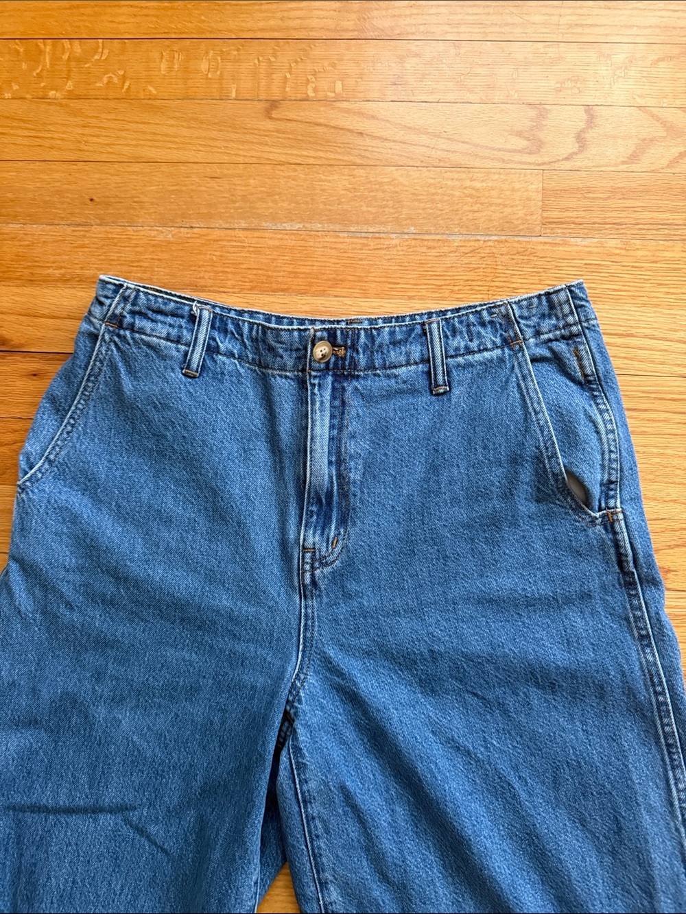 Madewell Wide Sweep Denim Trousers Womens 29 Blue High-rise Wide Leg J01 - Picture 3 of 6